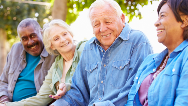 a group of seniors laughing together