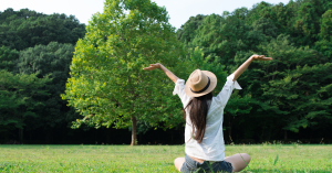 a woman in the nature