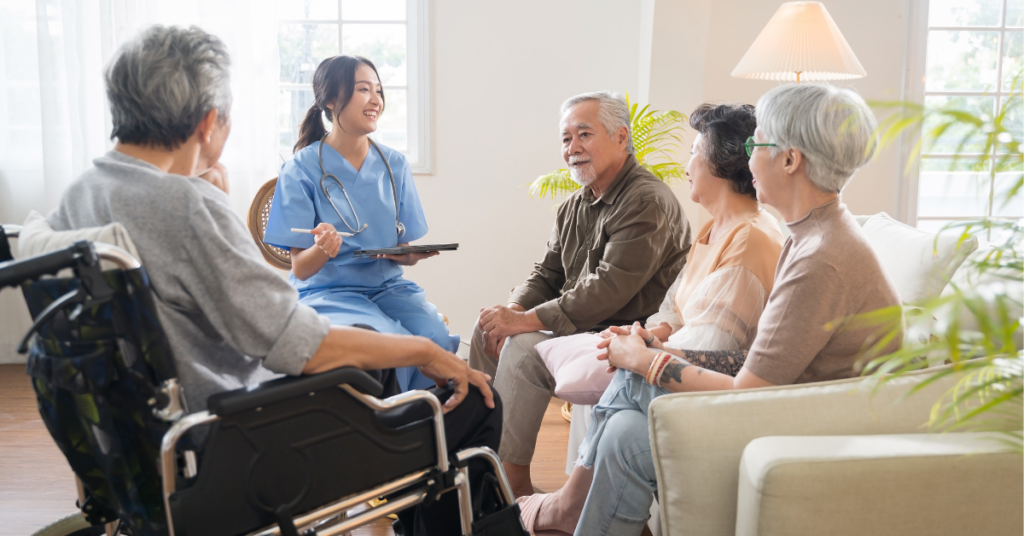 seniors in an assisted living