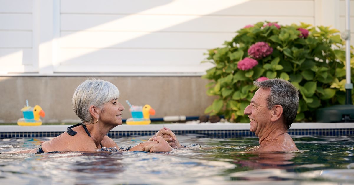 seniors in the pool in assisted living communities