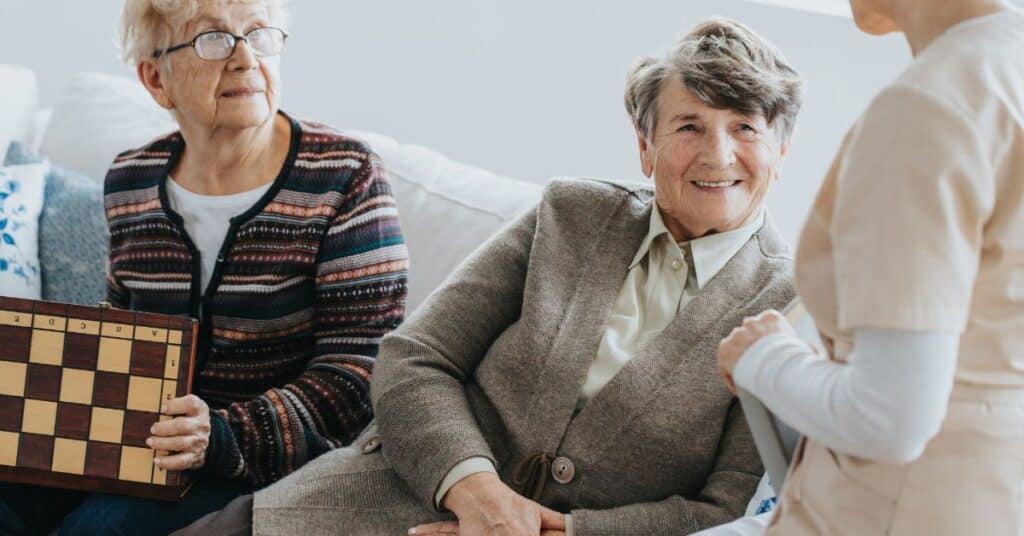 Seniors Smiling In Assisted Living